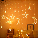 Cascata Led Pisca Pisca Cortina Luz RGB Amarela Decoração Natal Estrela Lua