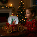 Enfeite de Natal Led Neve Carruagem Com Musica ou Sem Decoração Natalina