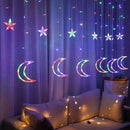 Cascata Led Pisca Pisca Cortina Luz RGB Amarela Decoração Natal Estrela Lua