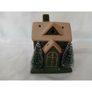 Casa de Vila Natalina Cerâmica White com Led 12cm altura.