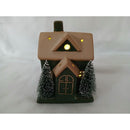 Casa de Vila Natalina Cerâmica White com Led 12cm altura.