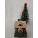 Casa de Vila Natalina Cerâmica White com Led 12cm altura.