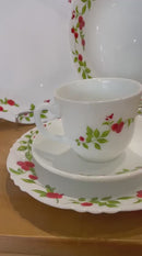 JOGO JANTAR 20 PEÇAS VINTAGE OPALINE MESA POSTA