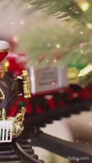 Trem Natalino Decorativo Para Árvore de Natal com Luz e Movimento a Pilha